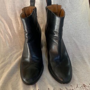 Black ankle zip booties